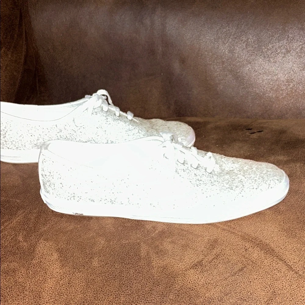 Keds Women's Sparkle Lace-Up Sneakers in Ivory Glitter